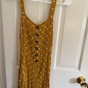 American Eagle Outfitters Mustard Polka Dot Jumpsuit